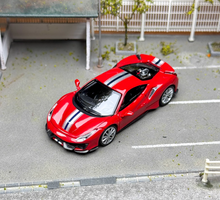 Load image into Gallery viewer, TOC 1:64 Red 488 Pista Coupe Sports Model Diecast Metal Car New Collection
