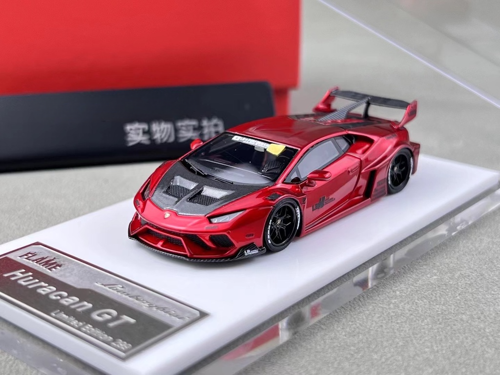 1:64 Flame Red Huracan GT LP610 LBWK Racing Sports Model Diecast Resin Car New Collection