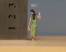 Load image into Gallery viewer, 1:64 Painted Figure Model Miniature Resin Diorama Sand Qipao Beauty Lady Girl
