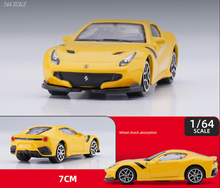 Load image into Gallery viewer, Bburago 1:64 Yellow Ferrari F12 TDF Racing Sports Model Toy Diecast Metal Car
