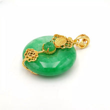 Load image into Gallery viewer, Nature Jade Fortune Round Pendant Necklace Gift Jewelry charm Blessing Lucky F
