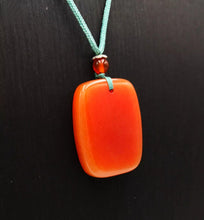 Load image into Gallery viewer, Nature Jade Red Rectangle Plaque Pendant Necklace Gift Jewelry charm Blessing

