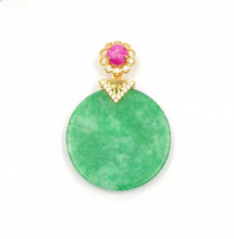 Load image into Gallery viewer, Nature Jade Round Pendant Necklace Gift For Woman Jewelry charm Blessing Lucky B
