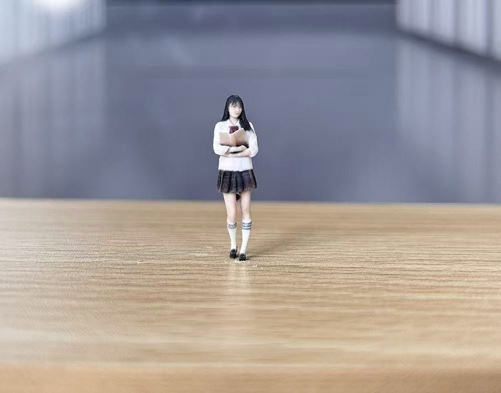 1:64 Painted Figure Model Miniature Resin Diorama Sand JK Uniform Girl Pretty