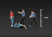 Load image into Gallery viewer, 1:64 Painted Figure Mini Model Miniature Resin Diorama Police Car Accident Scene New Scene
