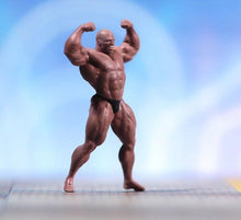 Load image into Gallery viewer, 1:64 Painted Figure Model Miniature Resin Diorama Sand Black Muscle Gym Man Toy Collection
