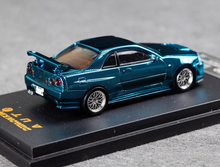 Load image into Gallery viewer, DK 1:64 Blue Carbon Skyline GTR R34 Racing Sport Model Diecast Metal Car New Collection
