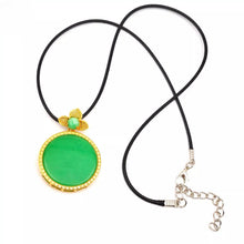 Load image into Gallery viewer, Nature Jade Reunion Round Pendant Necklace Gift Jewelry charm Blessing Lucky

