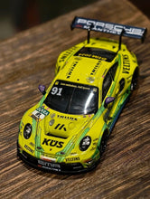 Load image into Gallery viewer, TH 1:64 Yellow 911 GT3 R 2024 DTM #91 Racing Sport Model Diecast Metal Car New Collection
