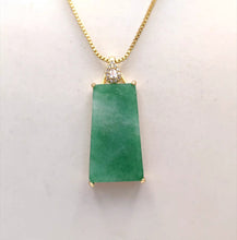 Load image into Gallery viewer, Nature Jade Green Rectangle Peace Pendant Necklace Gift Jewelry charm Blessing
