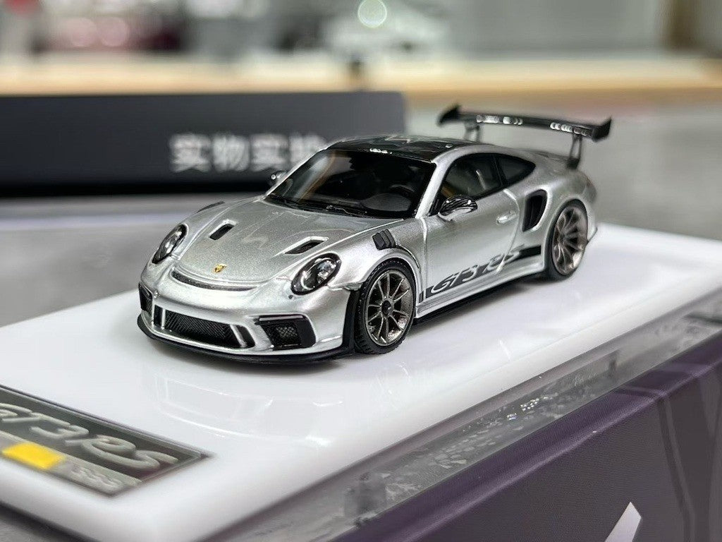 1:64 CL Silver GT3 RS 991.2 Racing Sports Model Diecast Resin Car New Collection