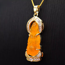 Load image into Gallery viewer, Nature Jade Guanyin Pendant Necklace Gift Jewelry charm Blessing Fortune New cc
