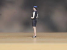 Load image into Gallery viewer, 1:64 Painted Figure Model Miniature Resin Diorama Sand Cabin Crew Fly Attendant
