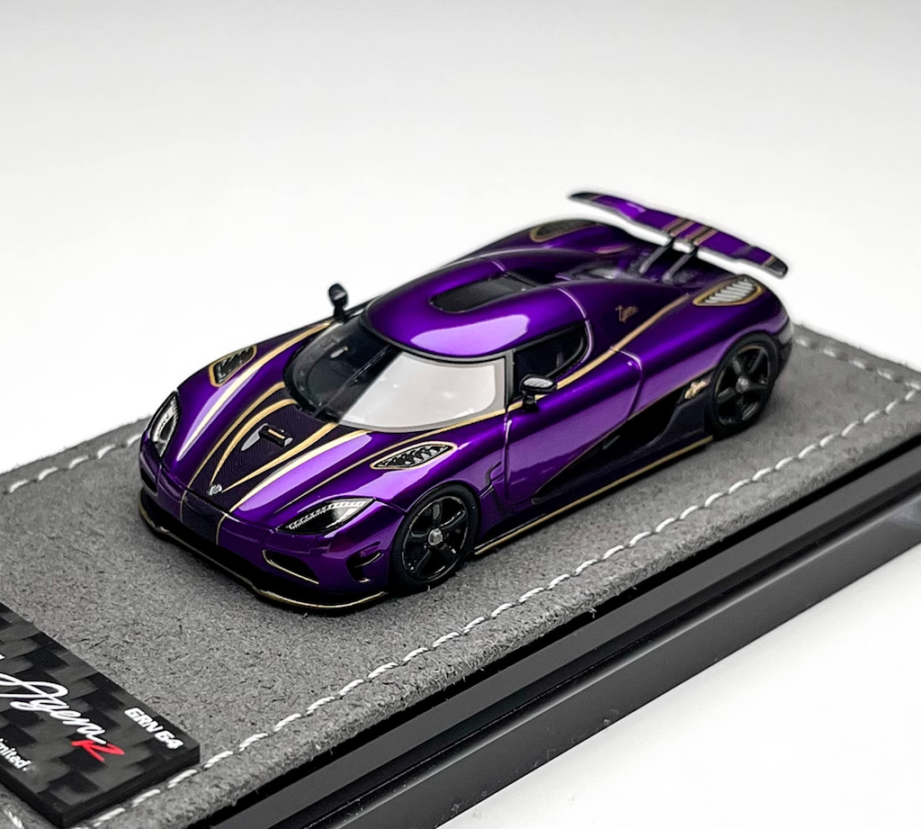 GRYNING 1:64 Purple Agera R Racing Sports Model Diecast Resin Car New Collection