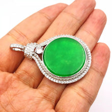 Load image into Gallery viewer, Nature Jade Wealth Round Pendant Necklace Gift Jewelry charm Blessing Lucky New
