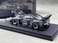 Load image into Gallery viewer, SW 1:64 Black Carbon Skyline GTR ER34 LBWK #8 Sports Model Diecast Metal Car
