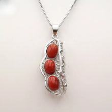 Load image into Gallery viewer, Nature Jade Lucky Beans Pendant Necklace Gift For Woman Jewelry charm Blessing R
