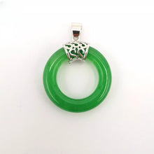 Load image into Gallery viewer, Nature Jade Ring Round Pendant Necklace Gift Jewelry charm Blessing Fortune g
