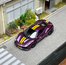 Load image into Gallery viewer, TOC 1:64 Purple 488 Pista Coupe Sports Model Diecast Metal Car New Collection
