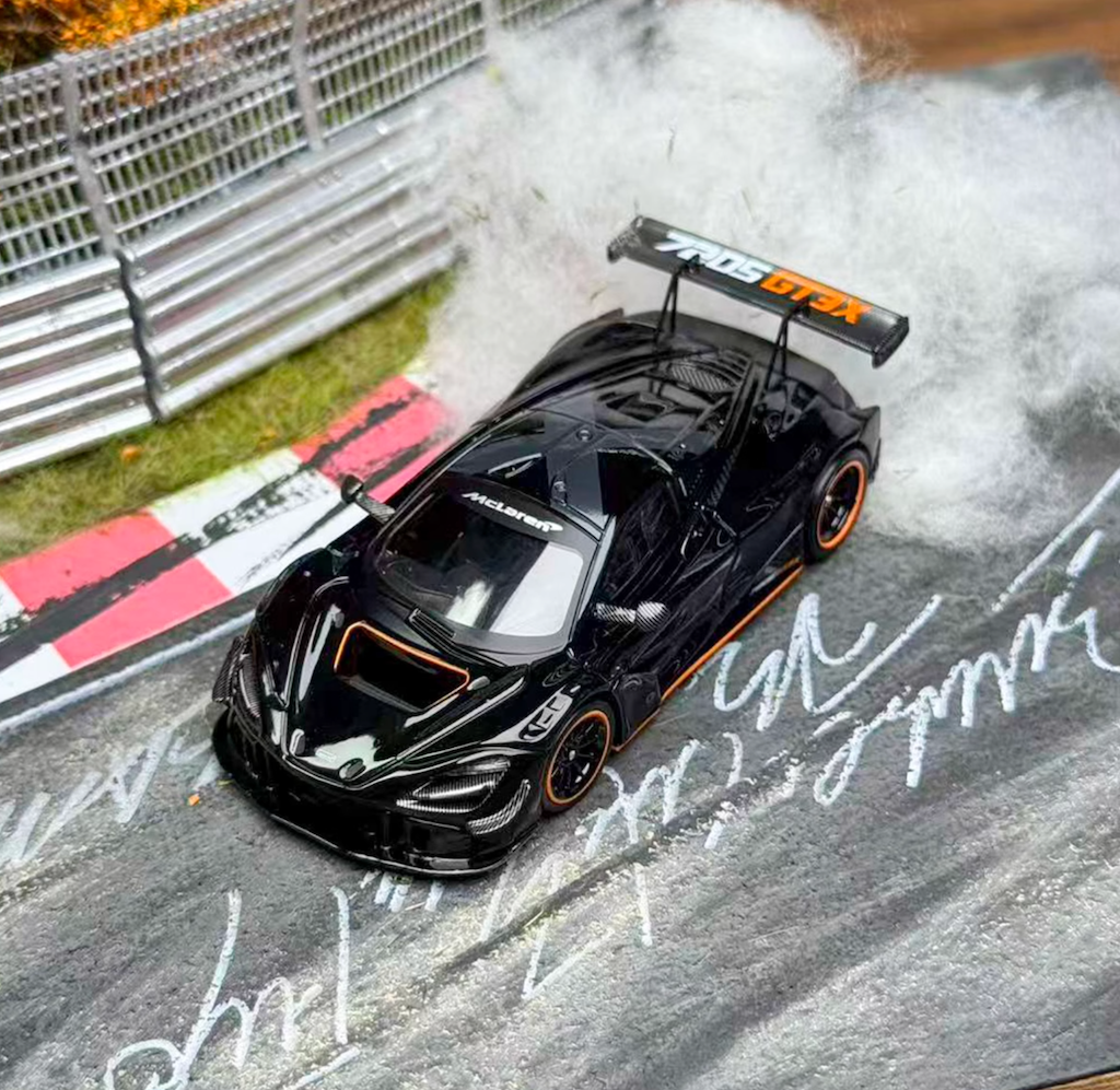CM 1:64 Black 720S GT3X Super Racing Sports Model Diecast Metal Car New Collection