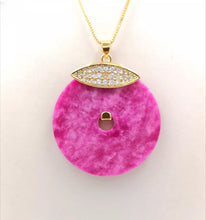 Load image into Gallery viewer, Nature Jade Fortune Round Pendant Necklace Gift Jewelry charm Blessing Jewelry c
