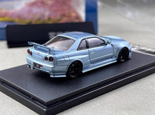 Load image into Gallery viewer, FUJI 1:64 Ice Blue Skyline GTR R34 Z-Tune Sports Model Diecast Metal Car New Collection
