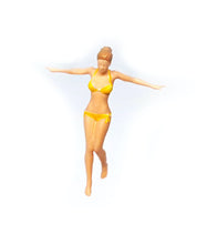 Load image into Gallery viewer, 1:64 Painted Figure Mini Model Miniature Resin Diorama Beauty Bikini Girl Yellow
