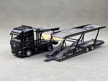 Load image into Gallery viewer, 1:64 Black Benz Actros Gigaspace Semi Trailer Truck Model Diecast Metal Car
