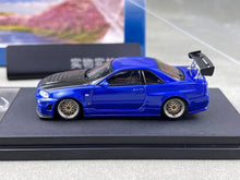 Load image into Gallery viewer, Fuji 1:64 Blue Carbon Skyline GTR R34 Nismo Z-Tune Model Diecast Metal Car New Collection
