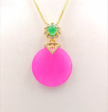 Load image into Gallery viewer, Nature Jade Round Pendant Necklace Gift For Woman Jewelry charm Blessing Lucky G
