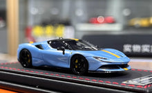 Load image into Gallery viewer, U2 1:64 Blue SF90 Stradale Coupe Hard Top Sports Model Diecast Resin Car New Collection
