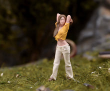 Load image into Gallery viewer, 1:64 Painted Figure Model Miniature Resin Sand Ball-catching girl Lady Woman
