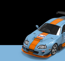Load image into Gallery viewer, TM 1:64 JDM Supra A80Z Gulf Racing Sports Figure Model Diecast Metal Car New
