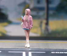 Load image into Gallery viewer, 1:64 Painted Figure Model Miniature Resin Sand Pretty Pink Top Girl Beauty Lady
