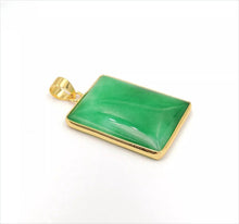 Load image into Gallery viewer, Nature Jade Fu Pai Rectangle Pendant Necklace Gift Jewelry charm Blessing Luck a
