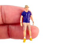 Load image into Gallery viewer, 1:64 Painted Figure Model Miniature Resin Diorama Fishermans Hat Man Trendy Lady
