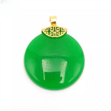 Load image into Gallery viewer, Nature Jade Peace Round Pendant Necklace Gift Jewelry charm Blessing Lucky new a
