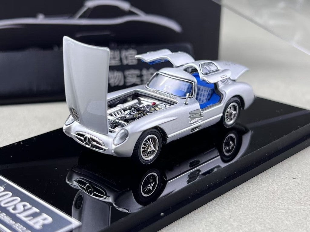 YS 1:64 Silver 300SLR Classic Sports Model Diecast Metal Car BN