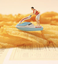 Load image into Gallery viewer, 1:64 Painted Figure Model Miniature Resin Diorama Toy Surf Motorboat Water Sport
