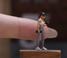 Load image into Gallery viewer, 1:64 Painted Figure Model Miniature Resin Diorama Scene Sporty Gym Girl Lady
