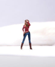 Load image into Gallery viewer, 1:64 Painted Unpainted Figure Model Miniature Resin Diorama Sand Cow Girl Horse New
