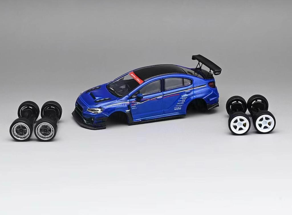 CM 1:64 JDM STI WRX Widebody Racing Sports Model Diecast Metal Car BN