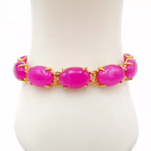 Load image into Gallery viewer, Nature Jade Beaded Bracelet Jewelry Blessing Lucky Fortune Gift For Her Pink Gg

