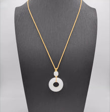 Load image into Gallery viewer, Nature Jade White Ring Pendant Necklace Gift Jewelry charm Blessing Lucky New
