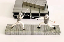 Load image into Gallery viewer, 1:64 Painted Figure Mini Model Miniature Resin Diorama Fencing Athlete Fencer
