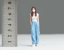 Load image into Gallery viewer, 1:24 Painted Figure Model Miniature Resin Diorama Casual Lady With Mask Girl
