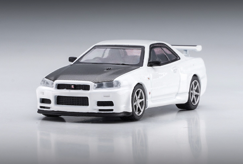 MINIGT 1:64 White JDM Nissan Skyline GTR Racing Sports Model Toy Metal Car 501