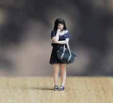 Load image into Gallery viewer, 1:64 Painted Figure Model Miniature Resin Diorama Black Hair Pretty Girl Lady A
