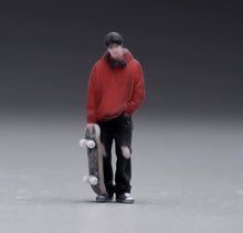 Load image into Gallery viewer, 1:64 Painted Figure Model Miniature Resin Sand Boy with Skate Board in Red Cool
