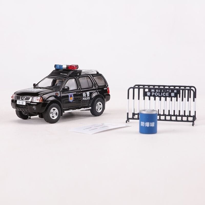 GCD 1:64 Black Police PALADIN Off Road SUV Sports Model Diecast Metal Car New